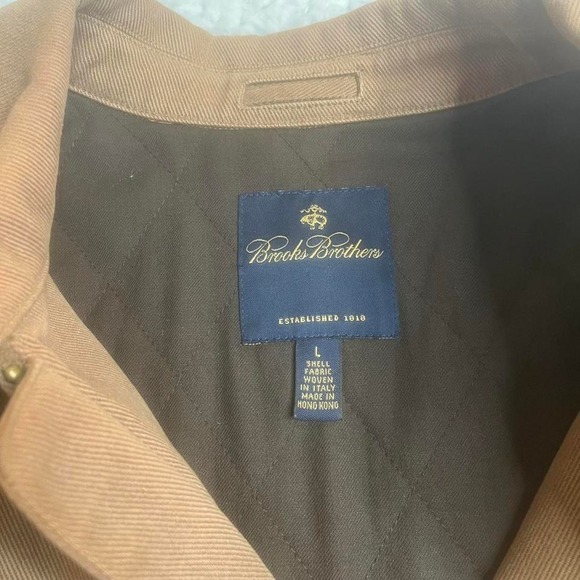 Vintage brooks brothers men's brown full zip bomber jacket embroidered 90s L - Picture 3 of 7